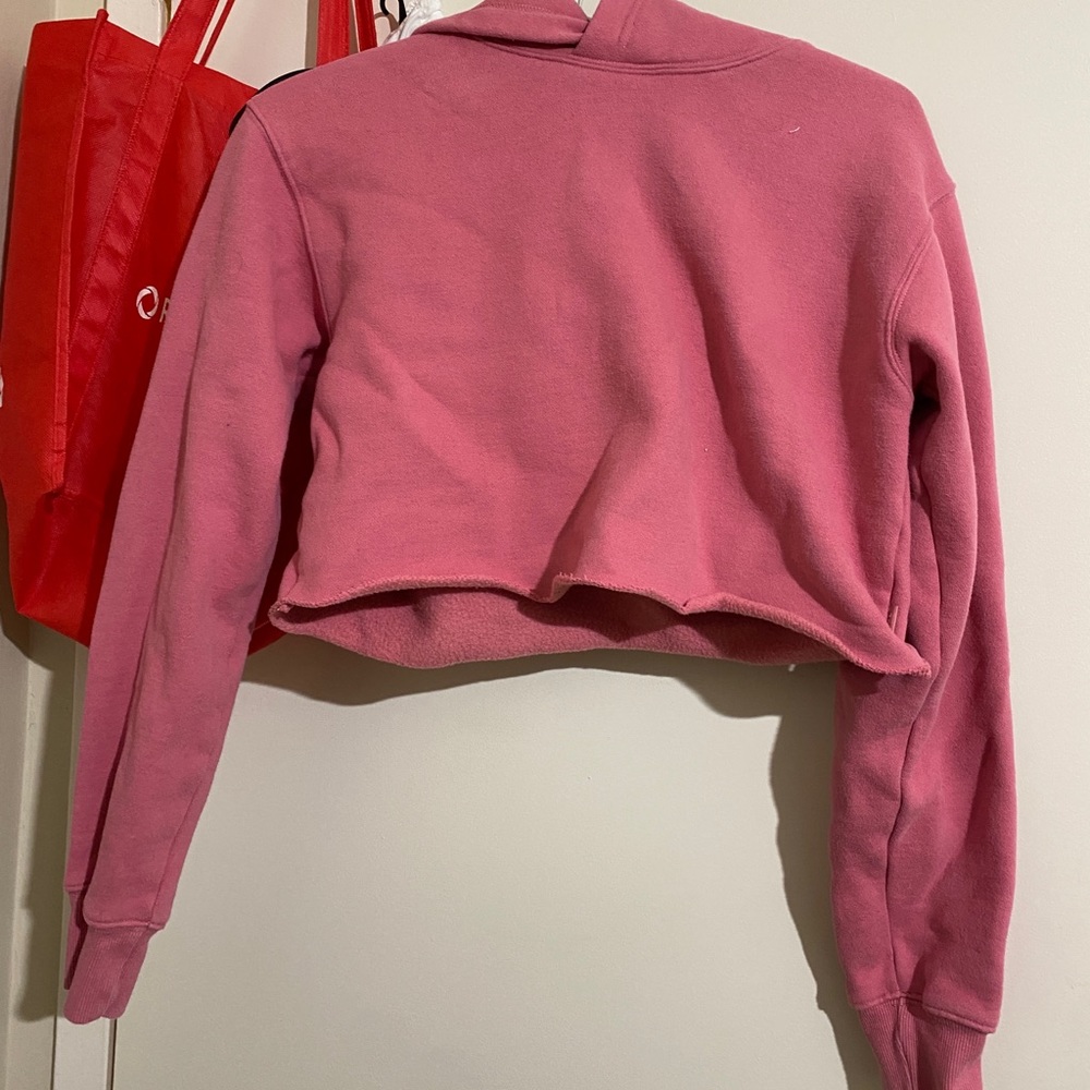 TNA XS PINK CROPPED HOODIE